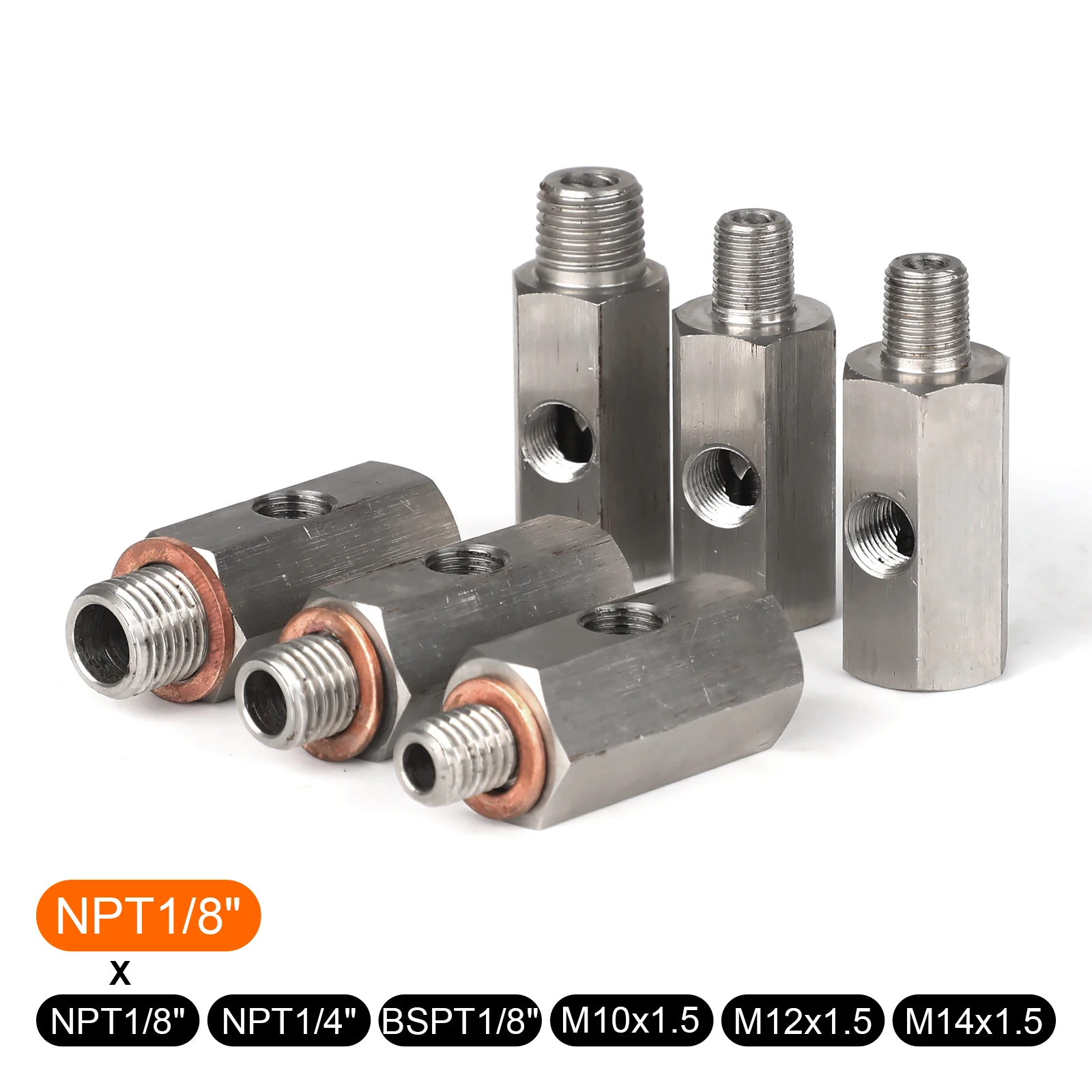 Sensor de presión de aceite con agujeros laterales y adaptador 1/8 - imagen 2