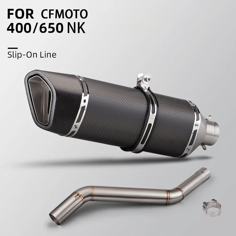 Tubo escape medio inox fibra carbono DB Killer CFMOTO 400NK 650NK