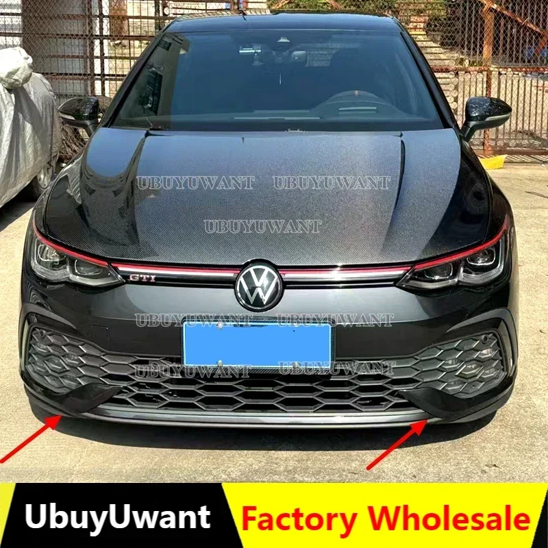 Para VW Golf MK8 r-line/GTI coche negro brillante/otros colores parachoques delantero divisor lateral alerón embellecedor luz antiniebla Canard 2020+