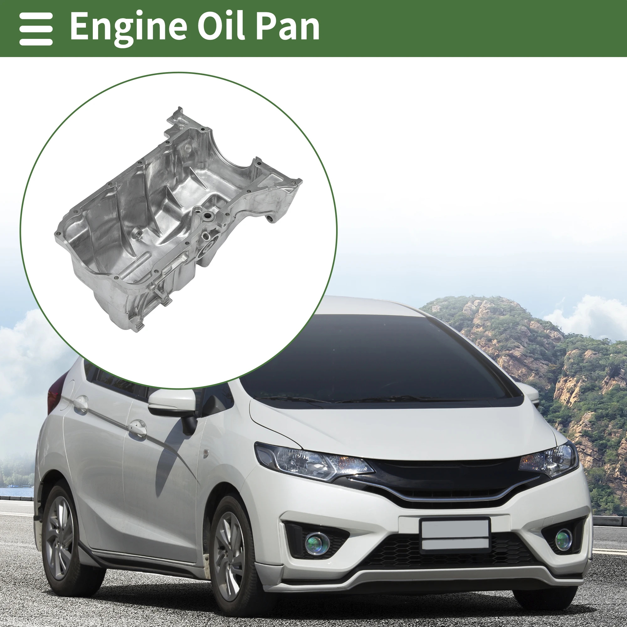 UXCELL Cárter de aceite de motor de coche, cárter de aceite de aluminio, cárter de aceite de transmisión para Honda Fit Base 2009-2013 No.11200RB0900 - imagen 2