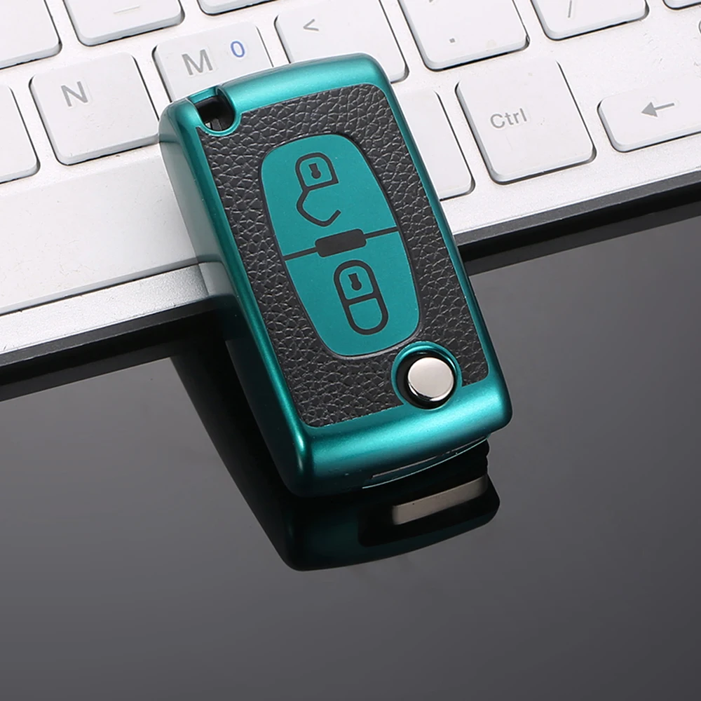 Funda llave cuero TPU para Citroen C3 C4 y Peugeot - imagen 3