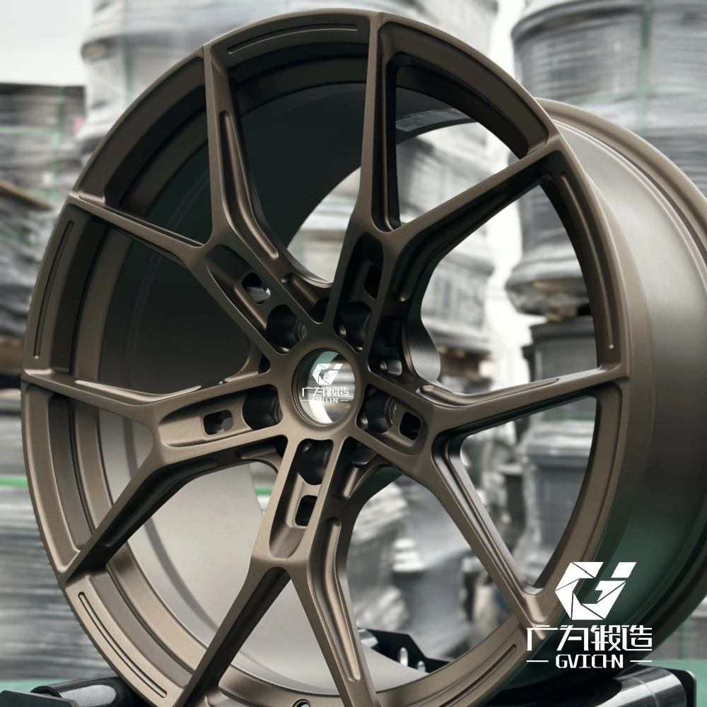 Llantas forjadas monobloques de aluminio 6061-t6 personalizadas con cinco ruedas forjadas divididas de bronce satinado de 18/19/20/21/22/23/24 pulgadas - imagen 5