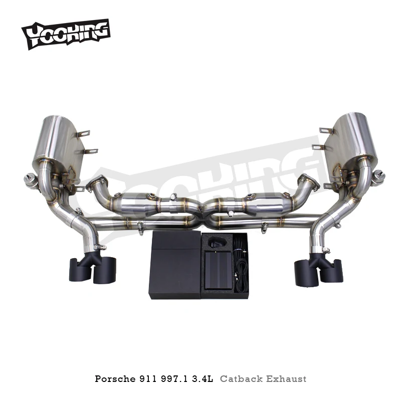YK OEM Valvetronic silenciador trasero Escape sistema de Escape de coche Catback de acero inoxidable para 911 997/997.1/997.2 2004-2012 - imagen 2