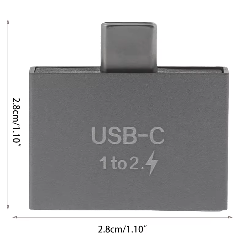 Adaptador USB-C en Y, macho a doble hembra, para carga PD - imagen 2