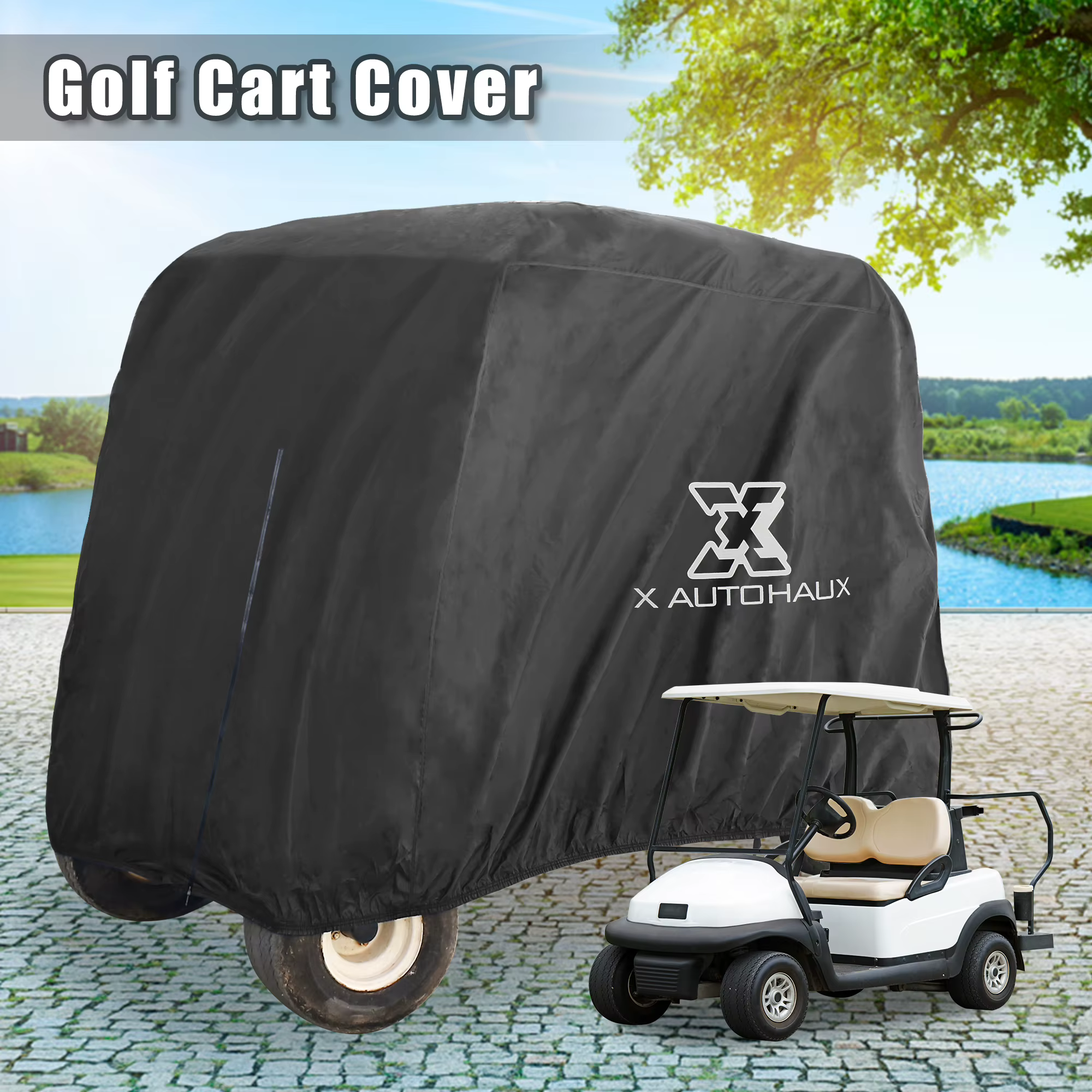 Funda AUTOHAUX impermeable 400D para carrito de golf, uso exterior
