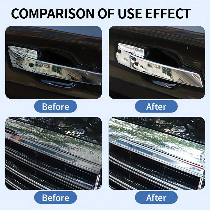 Restaurador de brillo cromado para ventanas de automóviles y superficies metálicas: pasta eliminadora de óxido y pulidora, elimina manchas y oxidación, restaura - imagen 3