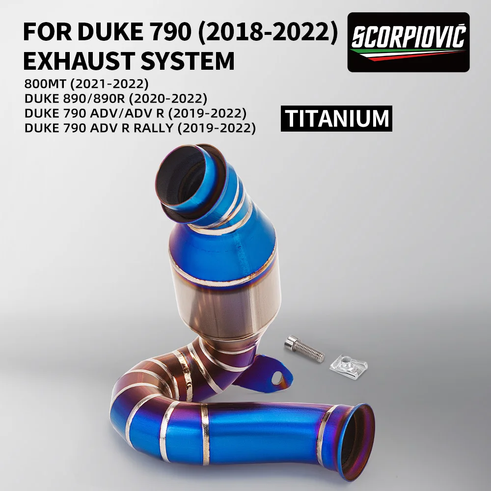 Tubo escape intermedio de titanio para KTM Duke 790, 890 y 800 MT - imagen 2