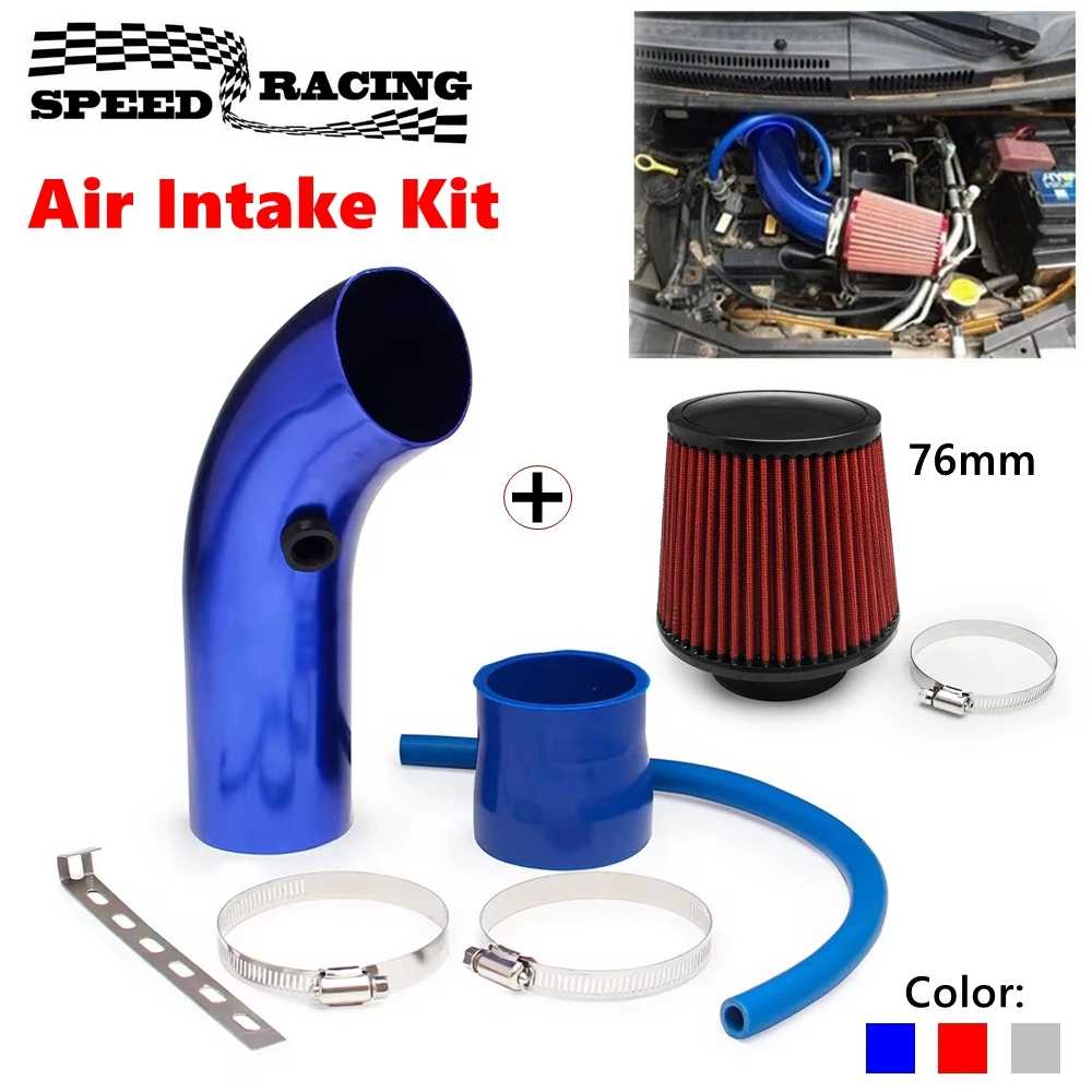 Kit de admisión de aire frío 76 mm con filtro para turbocompresor