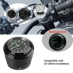Reloj con termómetro para manillar de moto 22-25 mm, impermeable
