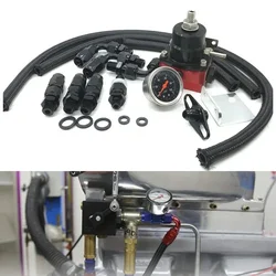 Regulador de presión combustible EFI universal 100psi con manómetro AN6