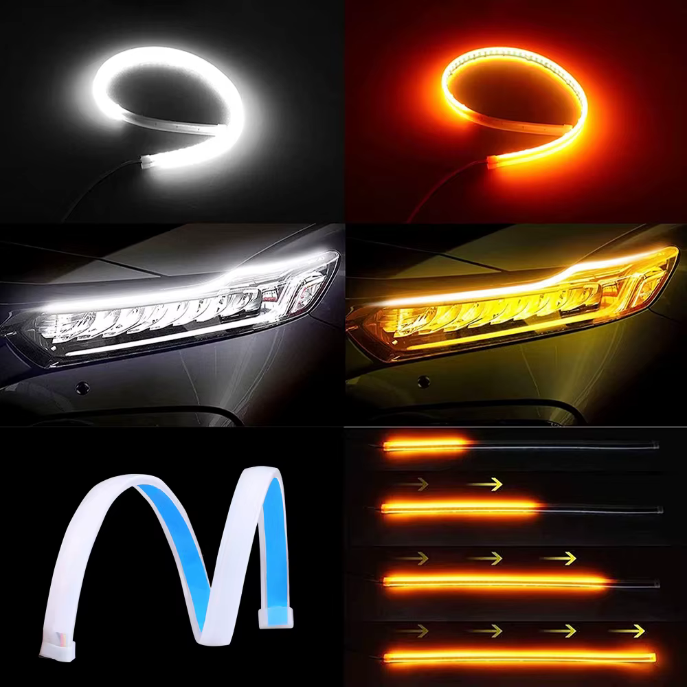 Detalle de la tira luminosa flexible para automóvil