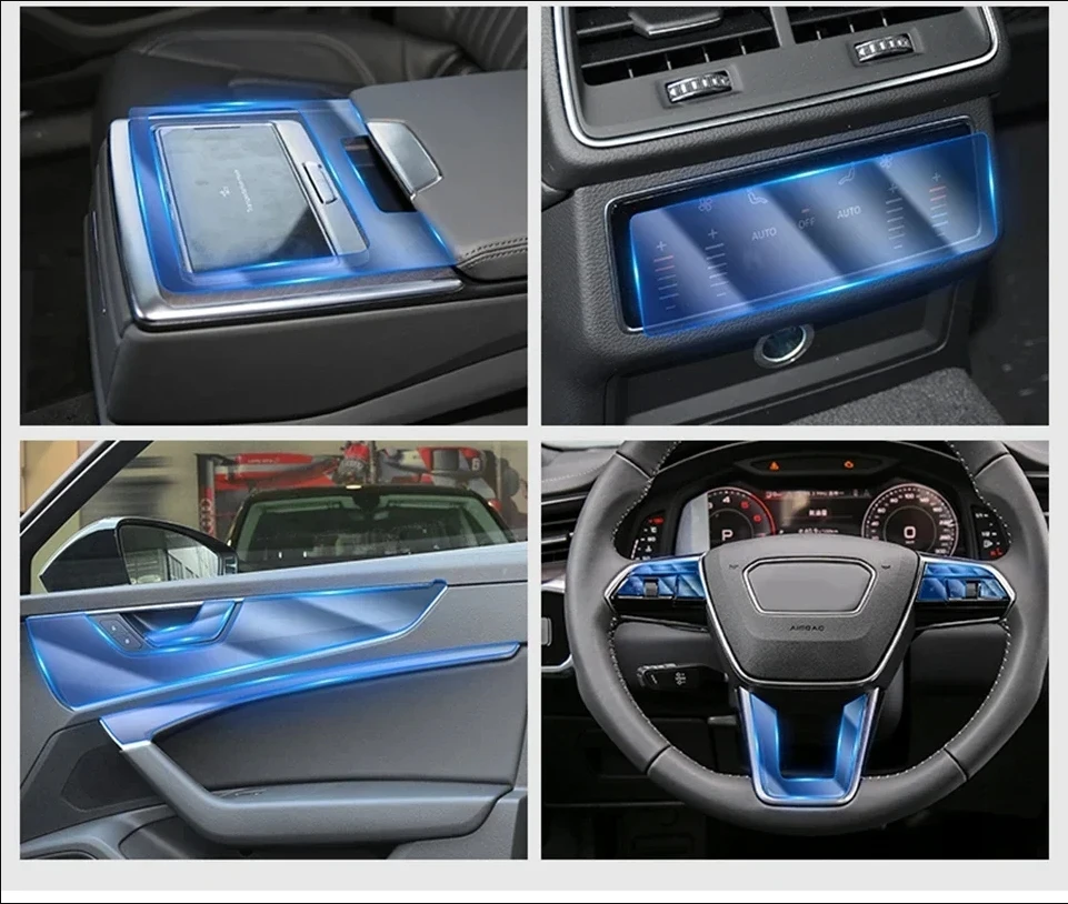 Película protectora TPU antiarañazos consola central Audi A6 A7 C8 - imagen 4