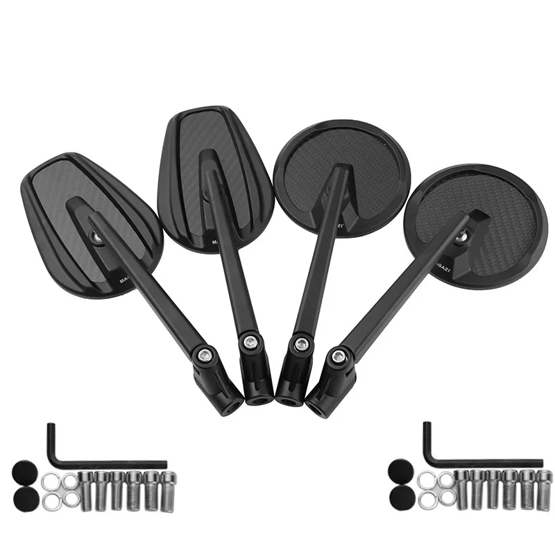 Uqi-Reflector de espejo retrovisor de fibra de carbono Real, modelo Universal de vehículo eléctrico, Retro modificado, Nqi No. 9, C70, C90 - imagen 5