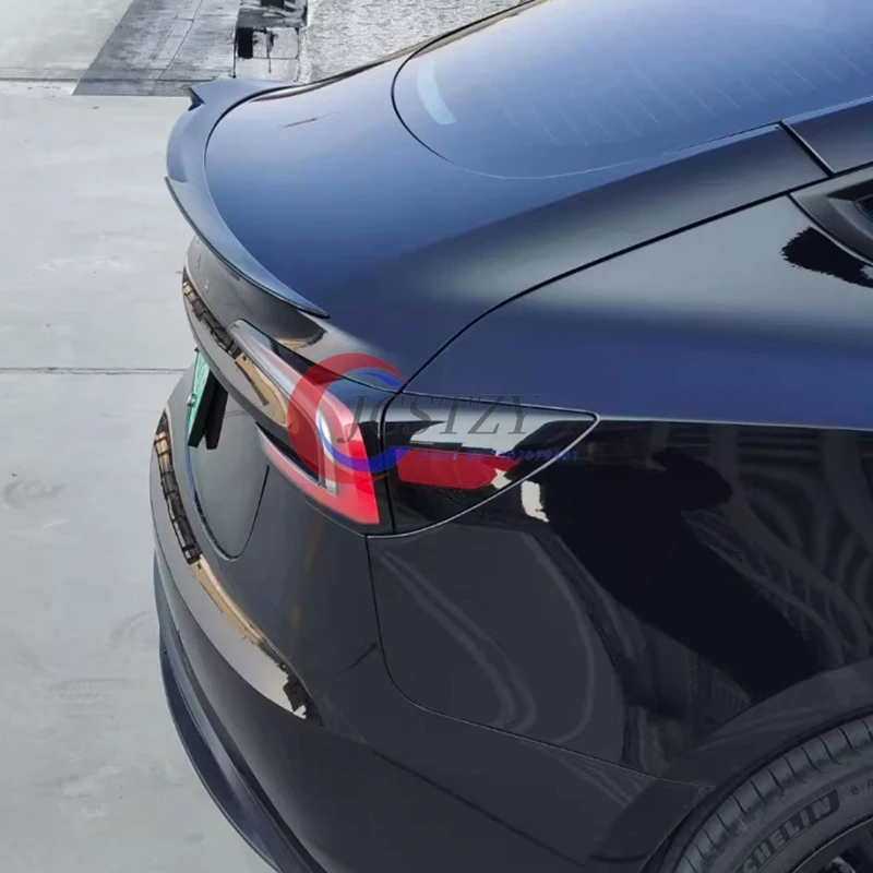 Alerón de labio maletero Tesla Model 3 ABS negro brillo - imagen 5
