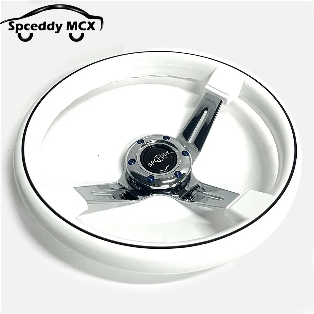 Volante racing Speedway MCX blanco madera 350mm – tuning derivado - imagen 4