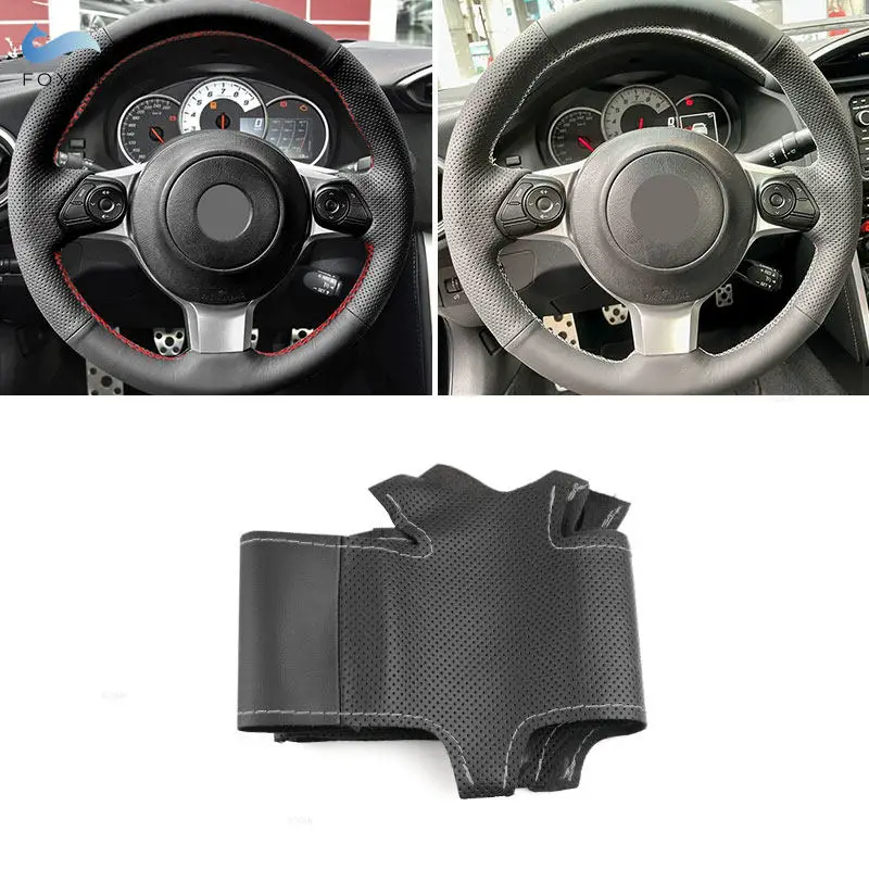 Funda de volante de cuero cosida a mano para Ford F-Series 2015-2019