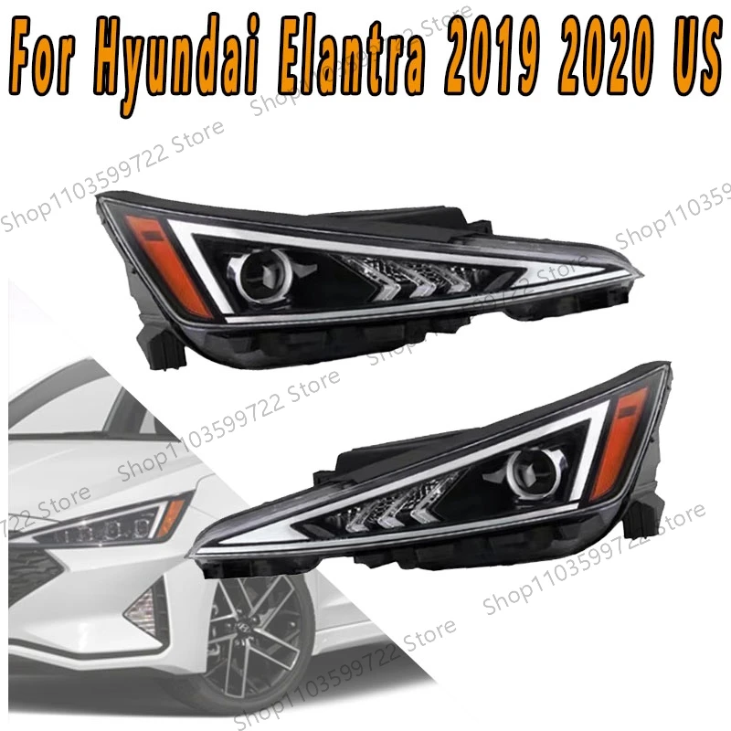 Faros halógenos delanteros con intermitentes para Hyundai Elantra 2019-2020