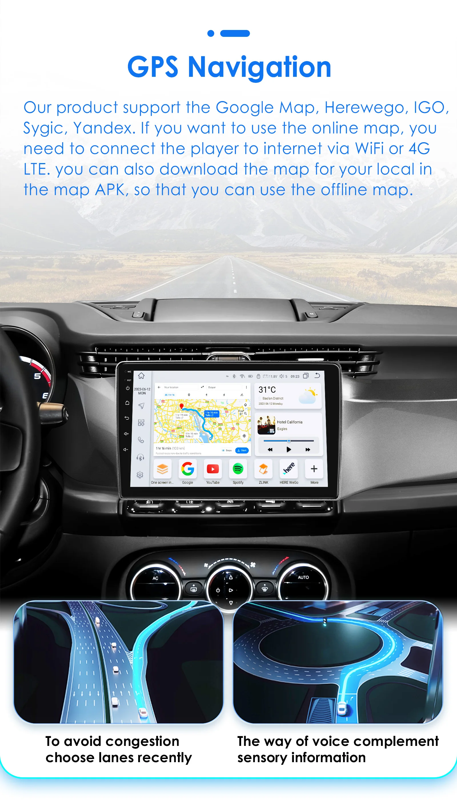 Radio 2DIN Android 14 GPS CarPlay Alfa Romeo Giulietta - imagen 4
