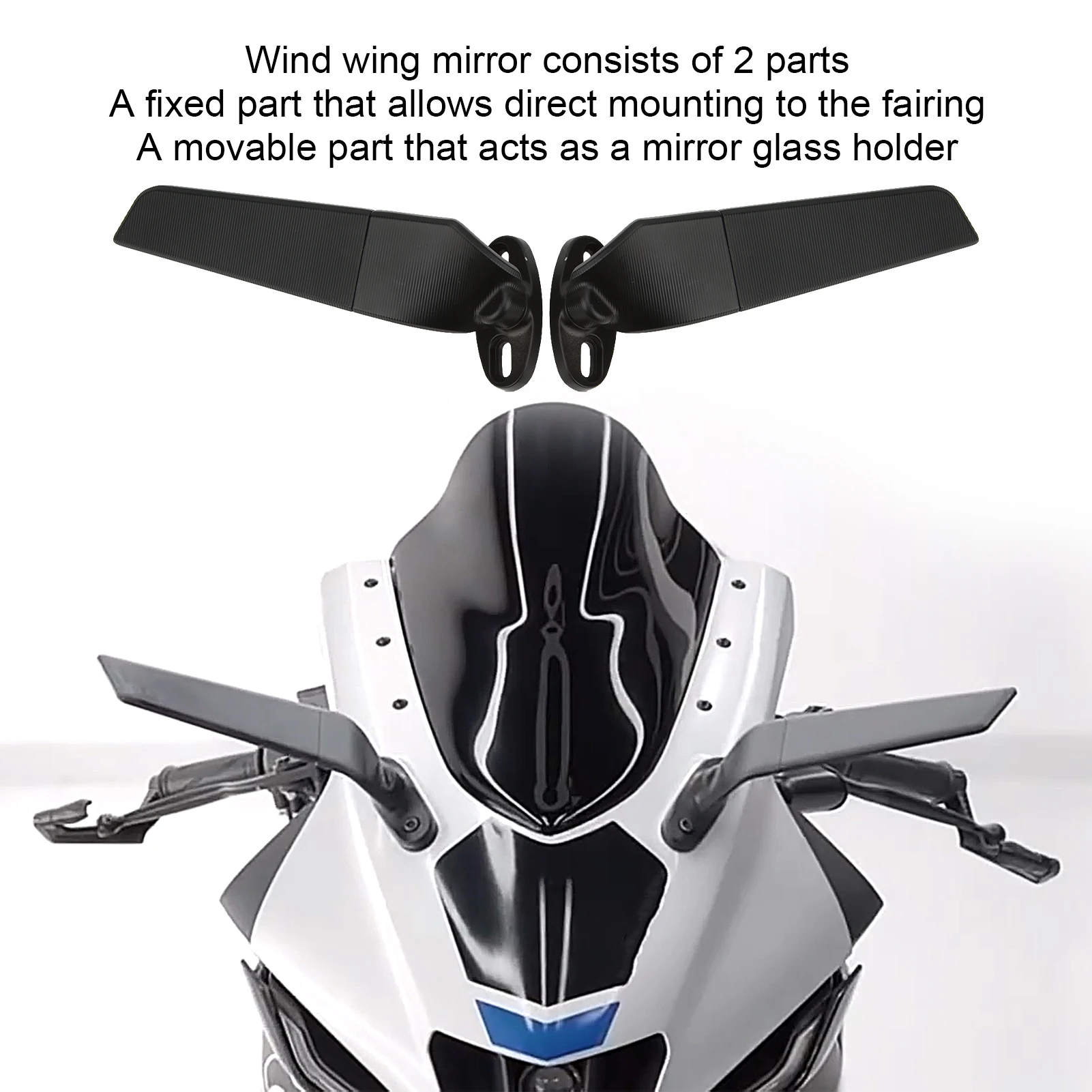 Espejo retrovisor lateral moto para Kawasaki Ninja 250/300 – orientable - imagen 5