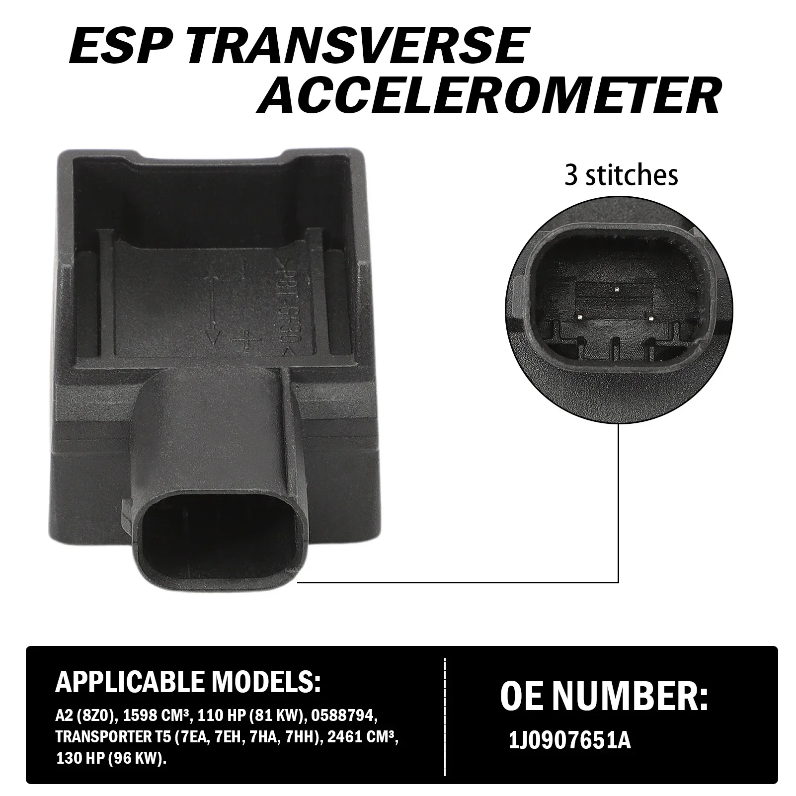 1J0 907 651 Sensor de guiñada ESP para VW, Skoda y Seat - imagen 4