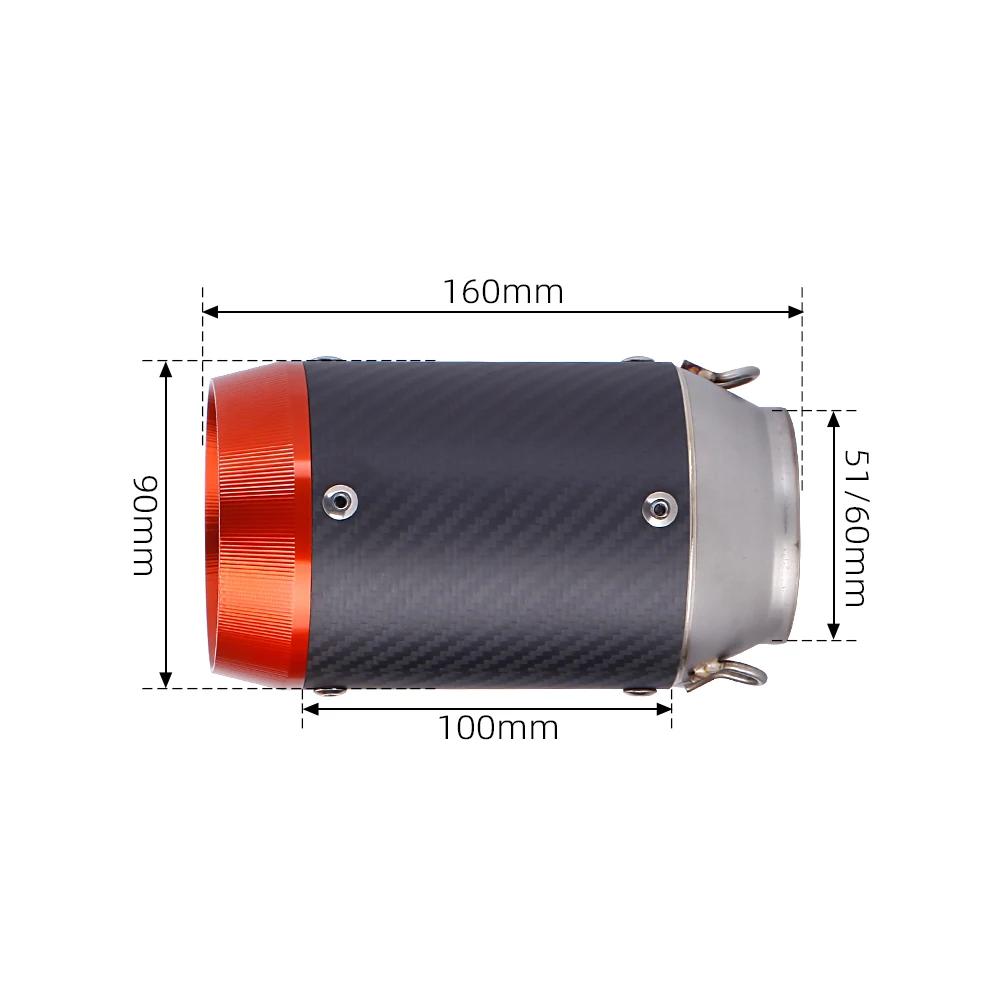 Silencioso de escape universal de fibra de carbono para moto - imagen 2