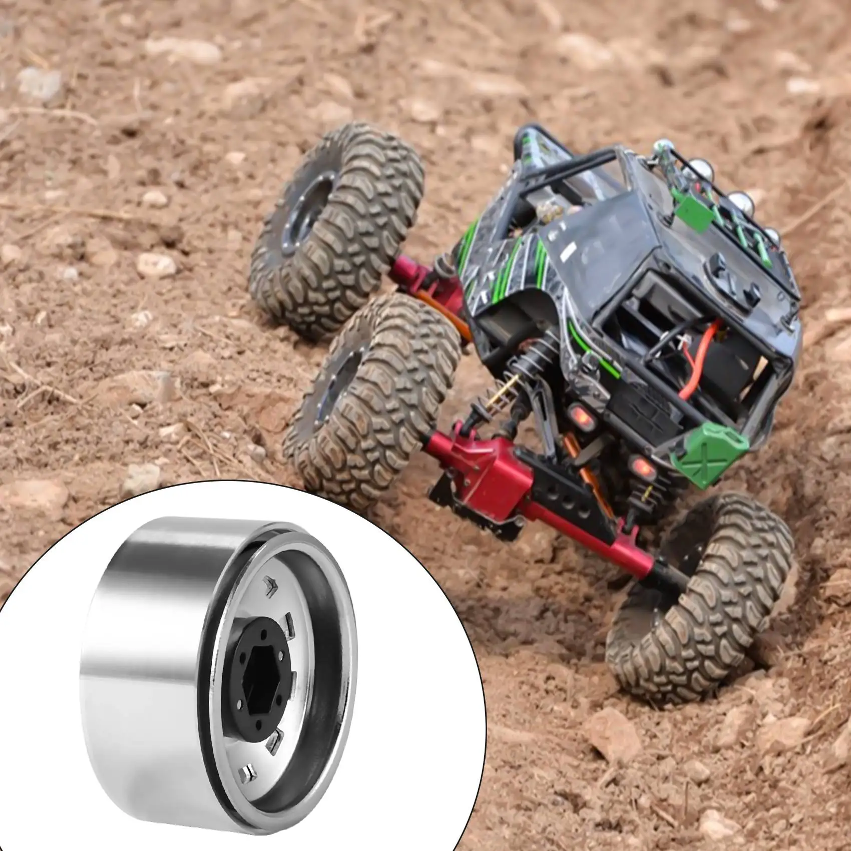 Kit llantas cubo Rally metálicas 1/10 RC – Axial SCX10 Traxxas TRX4 - imagen 5