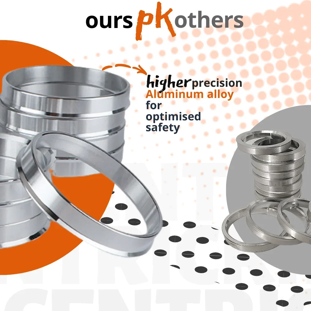 Anillos Centric de buje, espaciador de aleación de aluminio, 68-56.6, 4 unidades - imagen 3