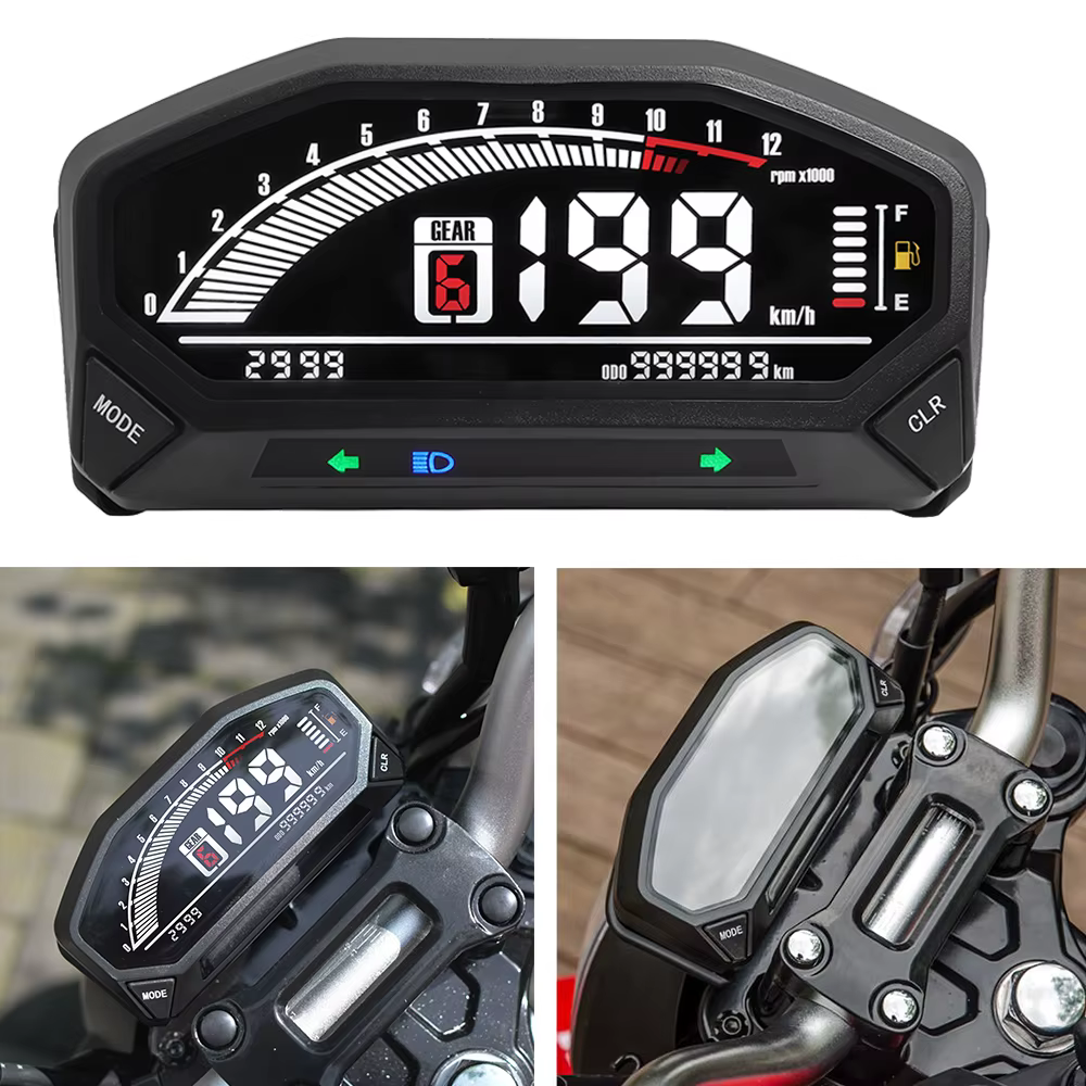 Cuadro digital para moto con velocímetro y nivel de combustible