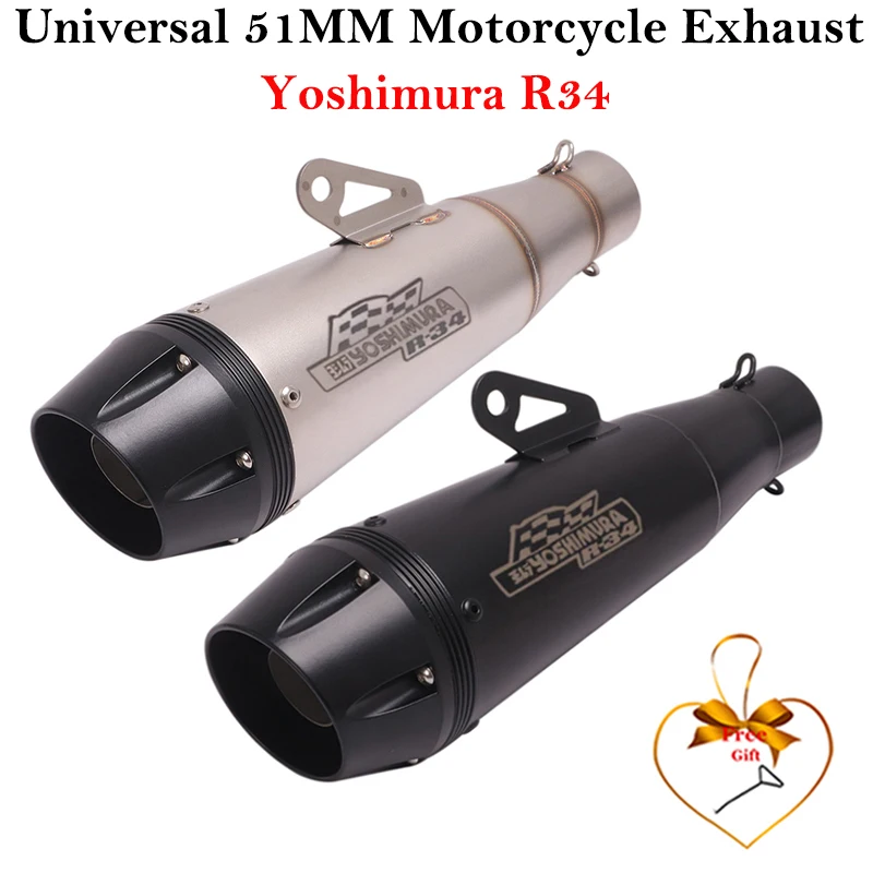 Silenciador Yoshimura R34 universal con DB Killer para escape moto