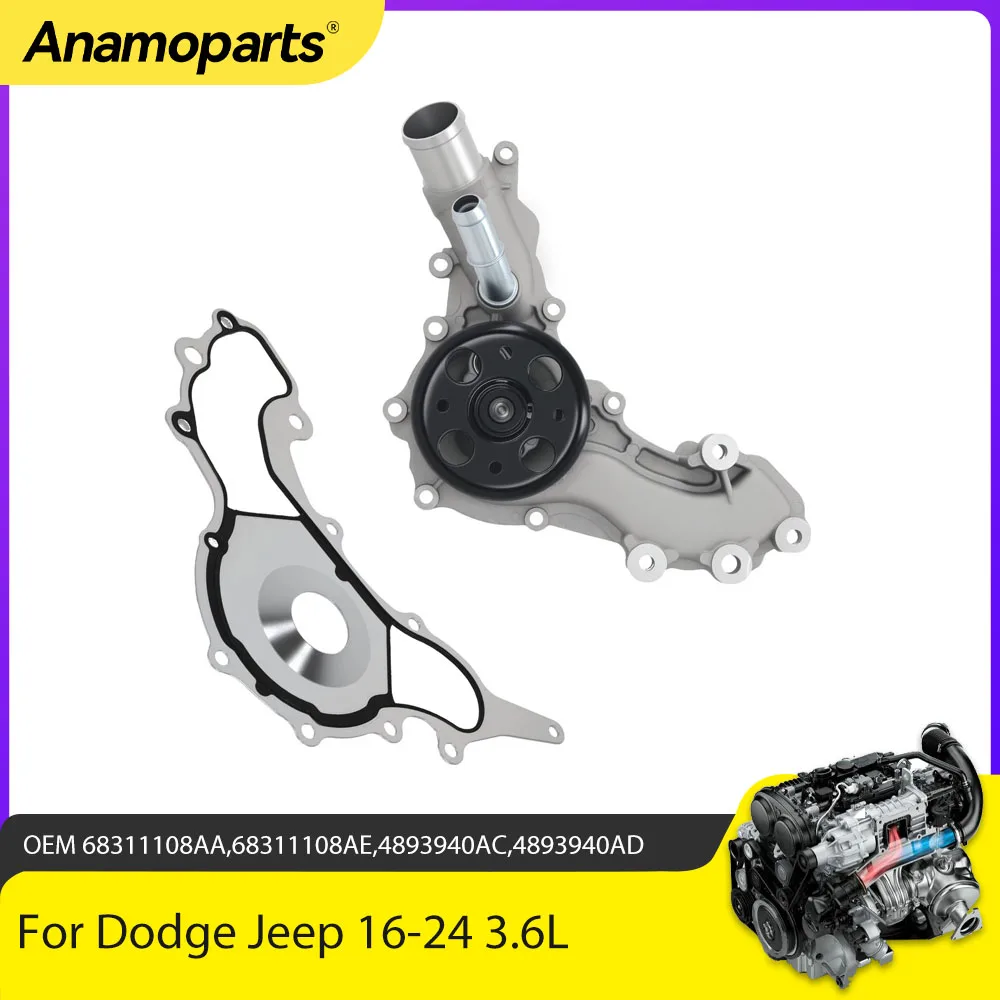 Bomba de agua con junta para motor V6 3.6L