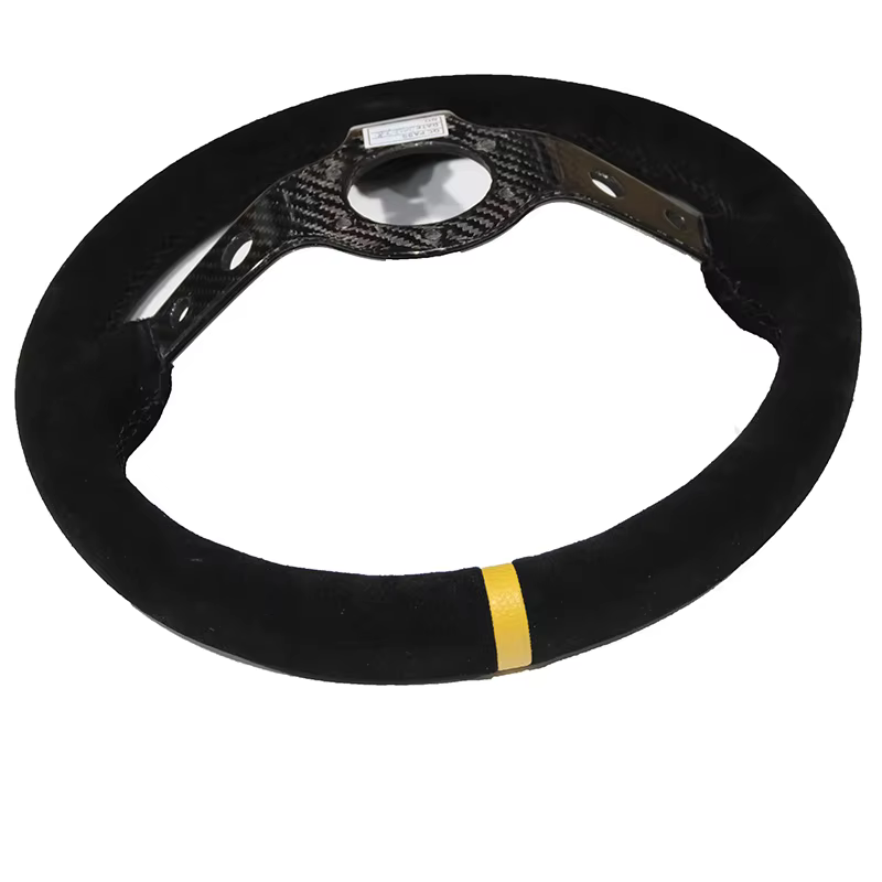 Volante deportivo universal de gamuza con soporte de fibra de carbono - imagen 2