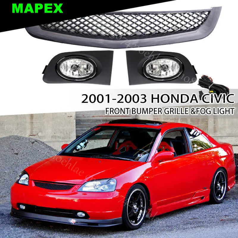 Parrilla delantera de rejilla estilo – Honda Civic Sedan 2001-2003 - imagen 2