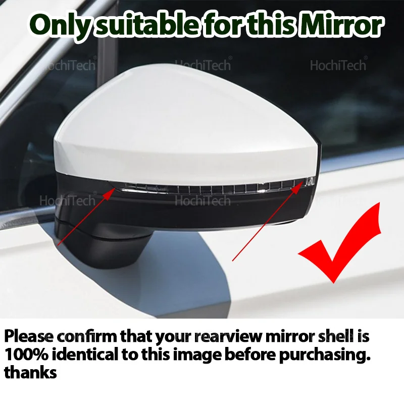 Carcasas de espejo retrovisor Volkswagen Tiguan II AD1/BW2 2016-2021 - imagen 2