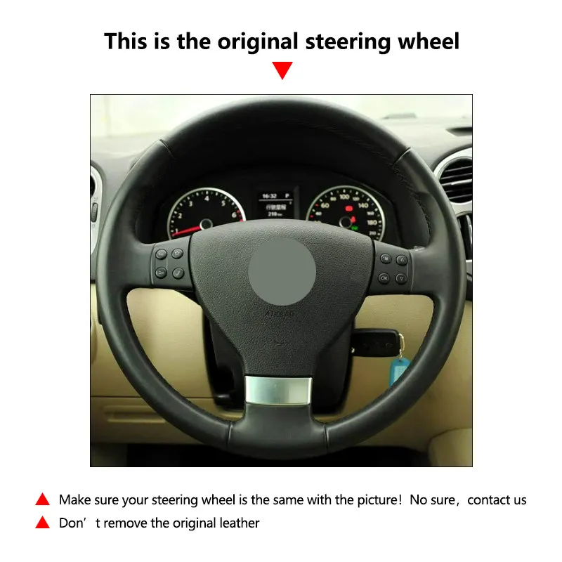Funda de volante trenzada de microfibra para VW Golf 5 y Passat B6 - imagen 4