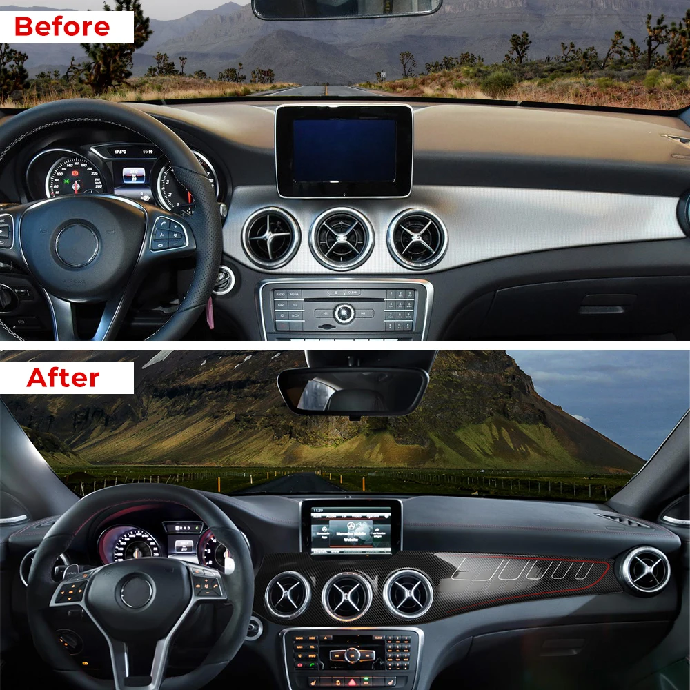 Panel fibra carbono consola aire acondicionado Mercedes GLA CLA - imagen 3