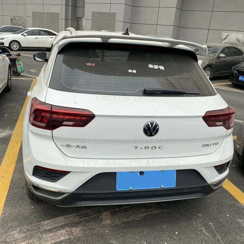 Para Volkswagen VW T-Roc 2018 + alerón Material ABS de alta calidad con apariencia de fibra de carbono accesorios para maletero trasero de coche Kit de carrocería - imagen 3
