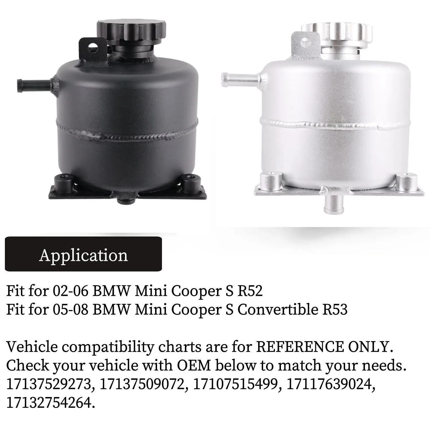 Tanque de expansión de refrigerante, cabezal de radiador de agua para Mini Cooper S R53 R52, accesorios de actualización de aluminio para automóviles - imagen 2