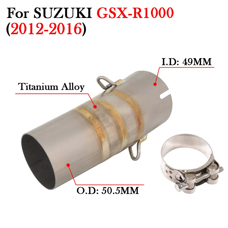 Silenciador escape titanio Suzuki GSXR1000 2007-2016 tubo enlace medio - imagen 5