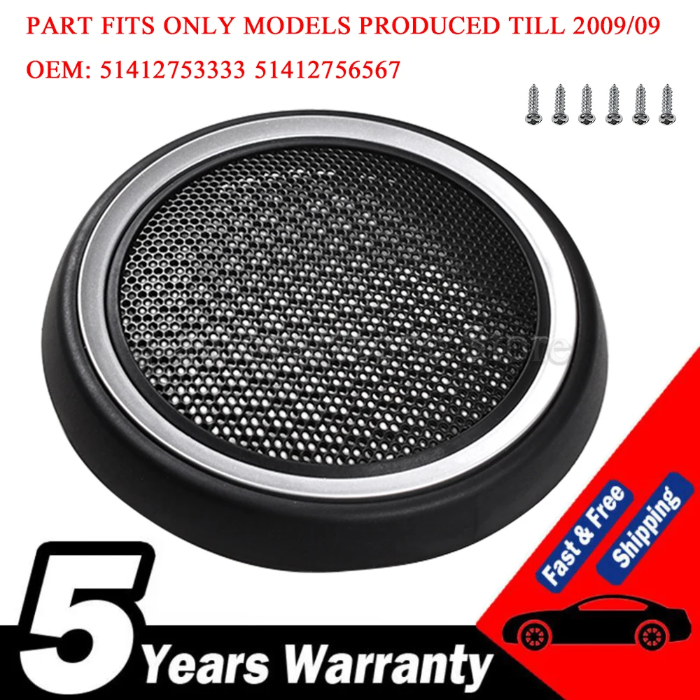 51412753333 Cubierta altavoz cromada puerta Mini Clubman R55 R56 R57