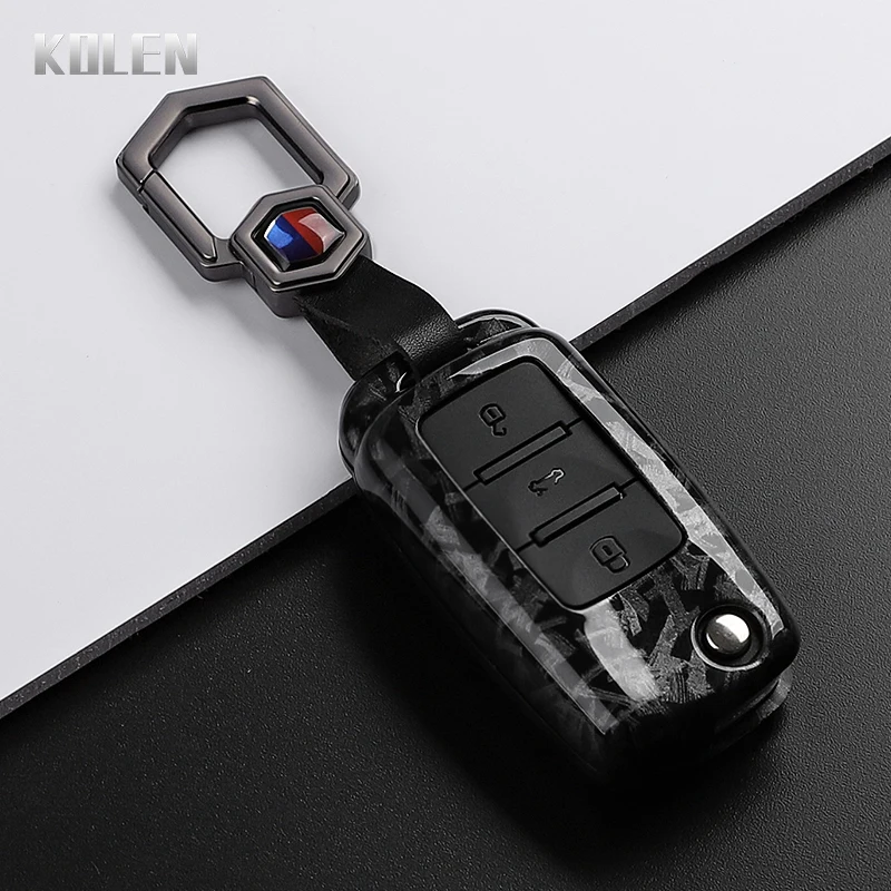 Funda llave de carbono ABS para VW Polo, Golf, Passat y Tiguan - imagen 2