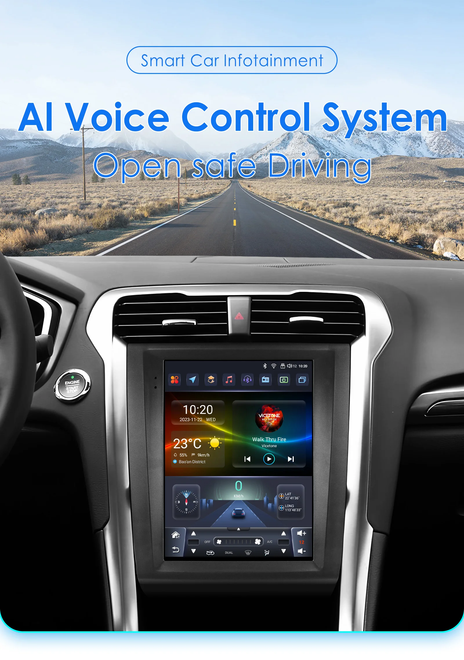 Radio CarPlay y Android Auto de 9,7″ para Ford Fusion/Mondeo MK5