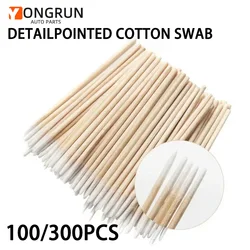 100 Uds 300 Uds. De algodón desechable, cabeza fina, mango de madera, detalle de hisopo, pegatina, peine para oreja, hisopo de limpieza, herramienta de maquillaje para uso doméstico