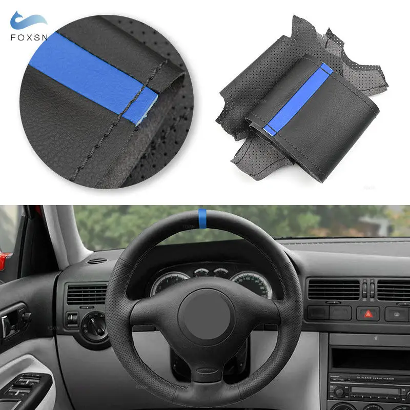 Embellecedor de volante en cuero para VW Golf 4 MK4 y Passat B5