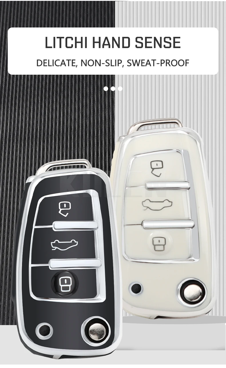 Detalle del material TPU suave de la funda