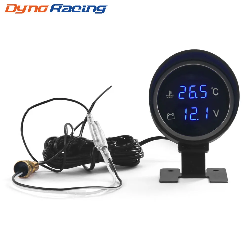 Medidor digital 2 en 1 de temperatura del agua y voltaje 12 V