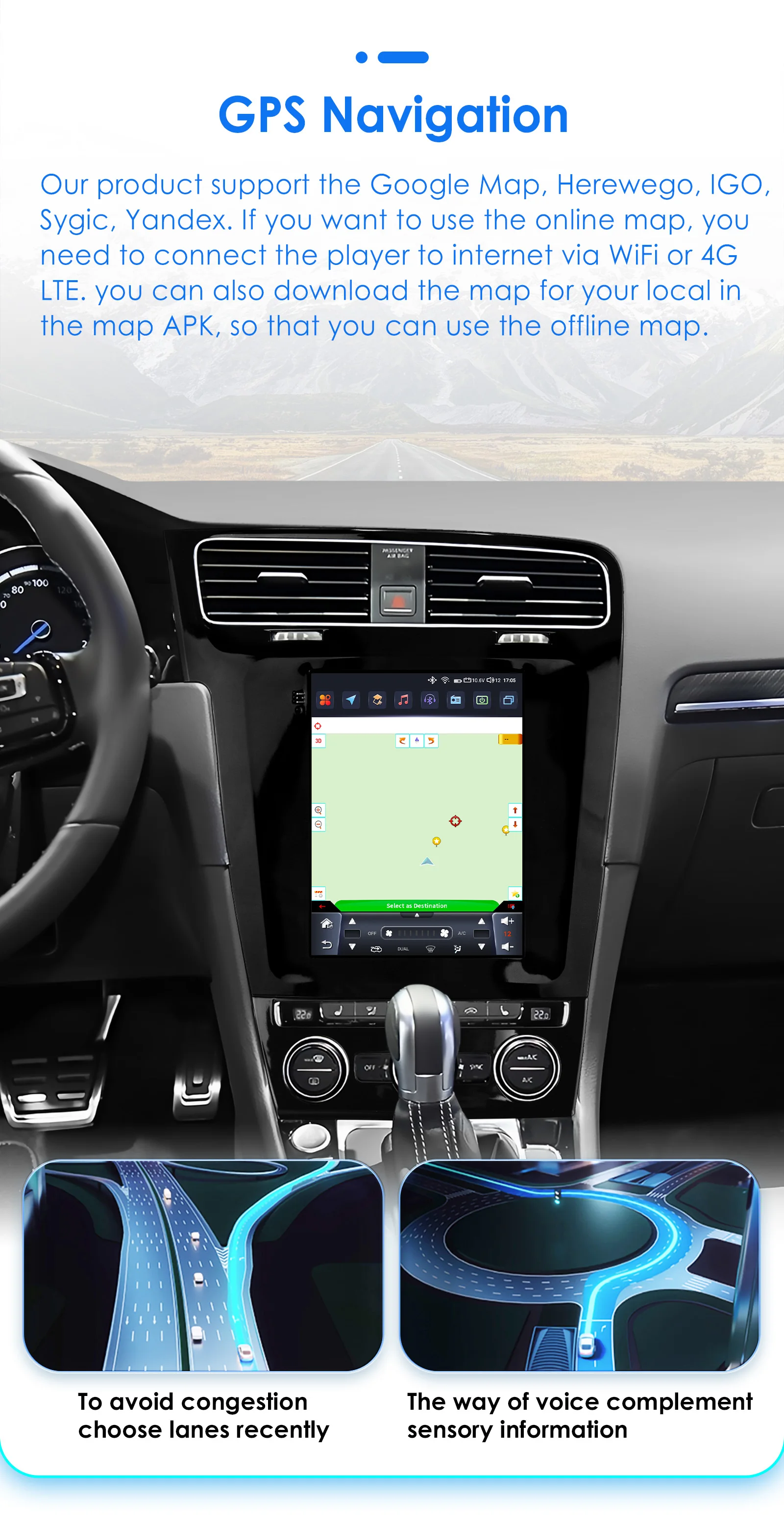 Autoradio Android multimedia GPS con Carplay para VW Golf 7 - imagen 4
