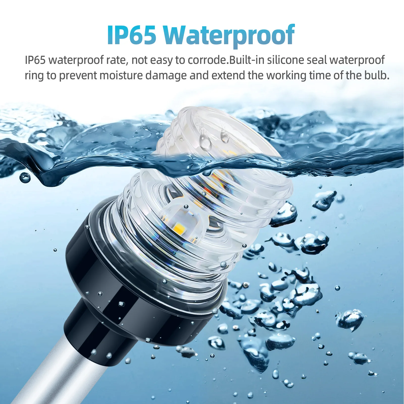6/8/9//10/12/22 pulgadas ﻿   Luz de navegación impermeable, luz LED para barco, no plegada/doblada, luz de ancla, lámpara de señal de vela - imagen 2