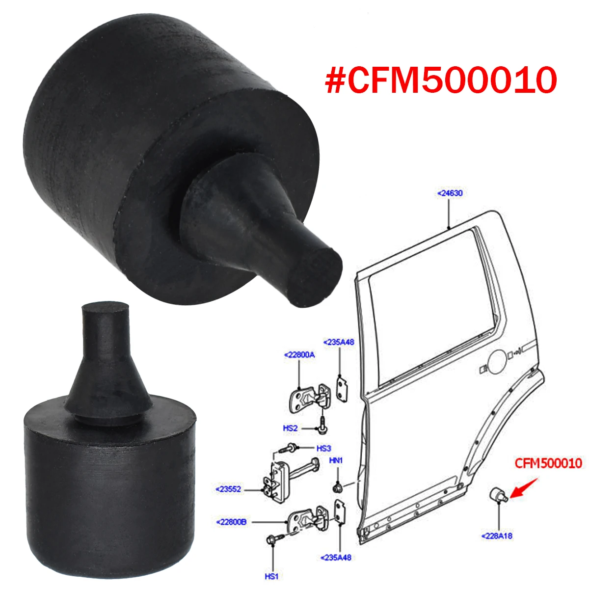 Topes de goma puerta CFM Land Rover Discovery 3-4 y Range Rover Sport - imagen 2