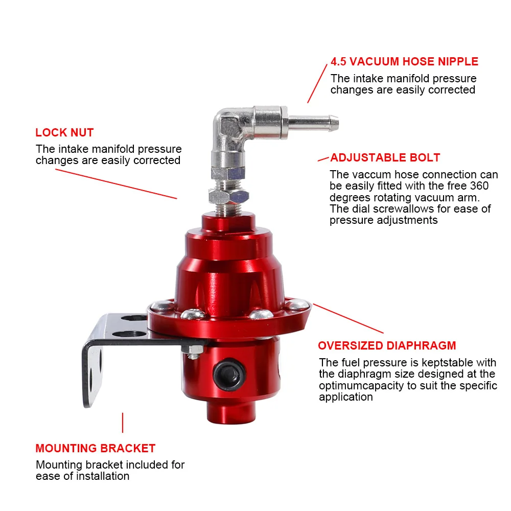 Regulador de presión de combustible universal ajustable con manómetro - imagen 2