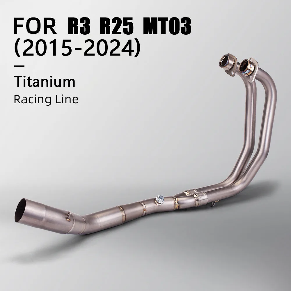 Para YAMAHA MT03 R3 R25 2015-2025 sistema de escape completo para motocicleta modificar aleación de titanio colector recto 51MM
